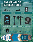 10'6''x33''Inflatable Stand Up Paddle Board, 400lbs Extra Wide Blow Up Paddle Board with Kayak Seat, Premium SUP Accessories Kit & Backpack, Non-Slip Stable Deck Boat for Yoga Fishing Surf