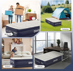Twin Air Mattress with Built-in Pump,18''Raised Blow Up Mattress 2 Mins Self Inflation/Deflation,Upgraded Thicker Inflatable Mattress，Flocked Top Air Bed with Storage Bag for Guests,Home，Camping