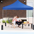 OLIXIS 10x10 Ft Waterproof Pop Up Canopy Tent, Portable Outdoor Shade Shelter with Sand Bags, Ideal for Beach, Backyard Parties & Events, Classic Blue
