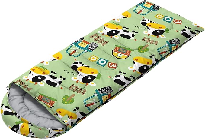 Kids Sleeping Bag for Boys Girls,Blue Ripples Print-Lightweight Warm Portable Outdoor Indoor-Waterproof Cold Weather Resistant Sleeping Bag for Camping Hiking