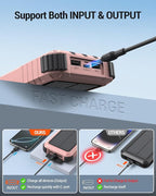 Power-Bank-Solar-Charger 45800mAh Fast Charging with 3 Built-in Cables LED Flashlight Portable External Battery Pack Compatible with All Smartphone, Tablet, Drone, Camera, etc.