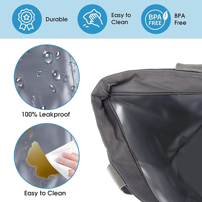 Insulated Cooler Bag, Reusable 30 Cans Insulated Bag, Soft Portable Grocery Bags for Shopping Food Travel Beach Camping