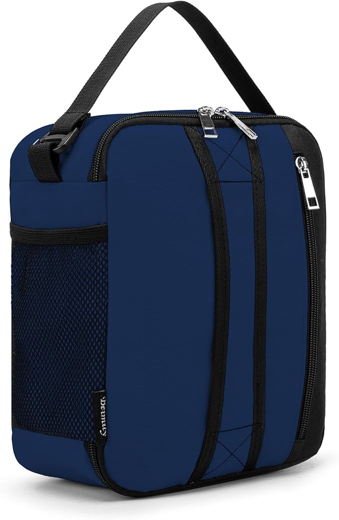 BEIMILY Lunch Box for Men Women Adults,Small Insulated Lunch Bag, Portable Refrigerated Lunch Box,Soft Insulated Tote Bag for Office Work Picnic with Comfort Handle and Removable Hand Strap(Dark Blue)