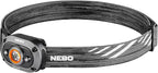 NEBO MYCRO 450 Rechargeable Headlamp | 450 Lumens, 6 Light Modes, Water Resistant, Detachable Hat Clip, Super Bright Head Lamp for Camping & Hiking, Includes USB Charging Cable — Gray