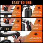 Torch Gun with One-Touch Max Fire, Safety Lock, Blow Torch Gun for BBQ, Grill, Charcoal Lighter, Cooking Flamethrower (Tank Not Included)