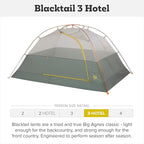 Big Agnes Blacktail & Blacktail Hotel Tent - Backpacking Tent for Camping, 3 Season, Ultralight, Waterproof