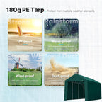 ADVANCE OUTDOOR 10x20 ft Heavy Duty Carport Garage Shelter, Adjustable Height (6.5-11ft) Waterproof Canopy with Removable Sidewalls for Cars, RV, Boat, Truck, Party - Green