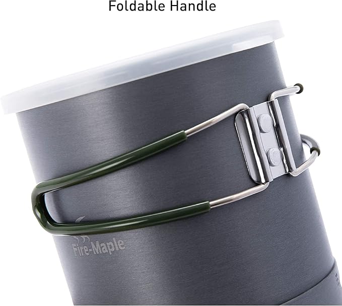 Fire-Maple Hard Anodised Aluminium Camping Pot with Folding Handle for Hiking Picnic with Heat Exchanger Cookware Camping Pans