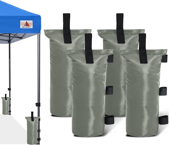 ABCCANOPY Canopy Weights Set of 4-120LBS Sand Bags for Pop up Tent, Weight Bags for Outdoor Gazebo, Trampoline, Pergola, Gray (Without Sand)