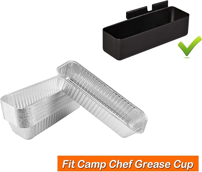 MixRBBQ 20-Pack Grease Liners Heavy-Duty Disposable Aluminum Foil Drip Pans for Camp Chef Portable Grill