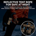 HIKEMAN Reflective Tent Rope Guyline - 4M Camping Guide Ropes,4mm Tent Guy Ropes Cord with Aluminum Tensioners Adjuster for Outdoor Camping Hiking Caravan Awning Tents (White, 4mm)