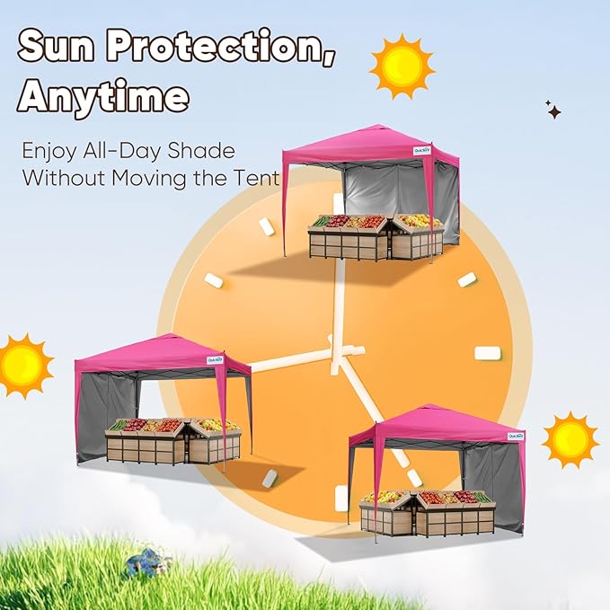 Quictent 10x10 Pop Up Canopy Tent - Instant Setup Gazebo for 1 Person, Portable & Compact, Waterproof & UV Protection, Ideal for Camping, Beach, Parties, Markets and Outdoor Events