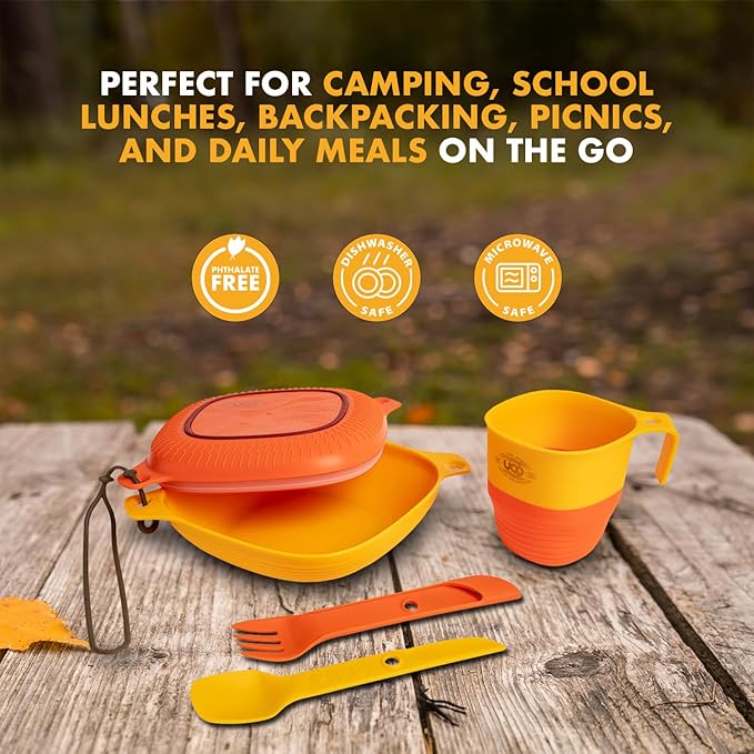 UCO 6-Piece Camping Mess Kit with Bowl, Plate, Collapsible Cup, and Switch Camping Spork