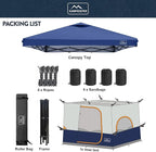 KAMPKEEPER 6 Person Camping Tent, 10x10 Pop Up Canopy Tent with Camping Inner Tent, Converts 10'x10' Straight Leg Canopy into Camping Tent–Fully Vented Roof(Canopy & Frame Included)