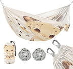 Small Leopard Snowman Camping Hammocks with Hanging Rope Indoor Hammock for Outside Beach Patio Garden