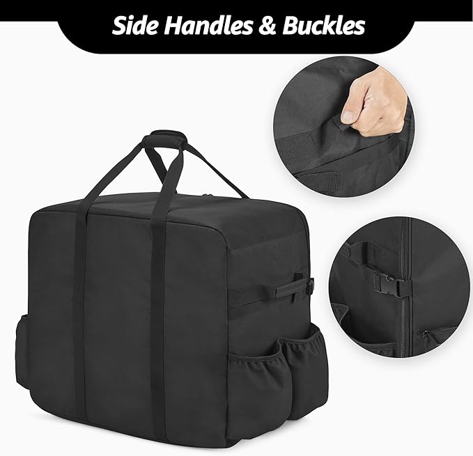samdew Carry Bag for 22 Inch Tabletop Griddle with Hood, Outdoor Grill Cover Compatible with Blackstone 22 Inch Tabletop Griddle with Hood, Portable Camping Grill Storage Case with Pockets, Bag Only