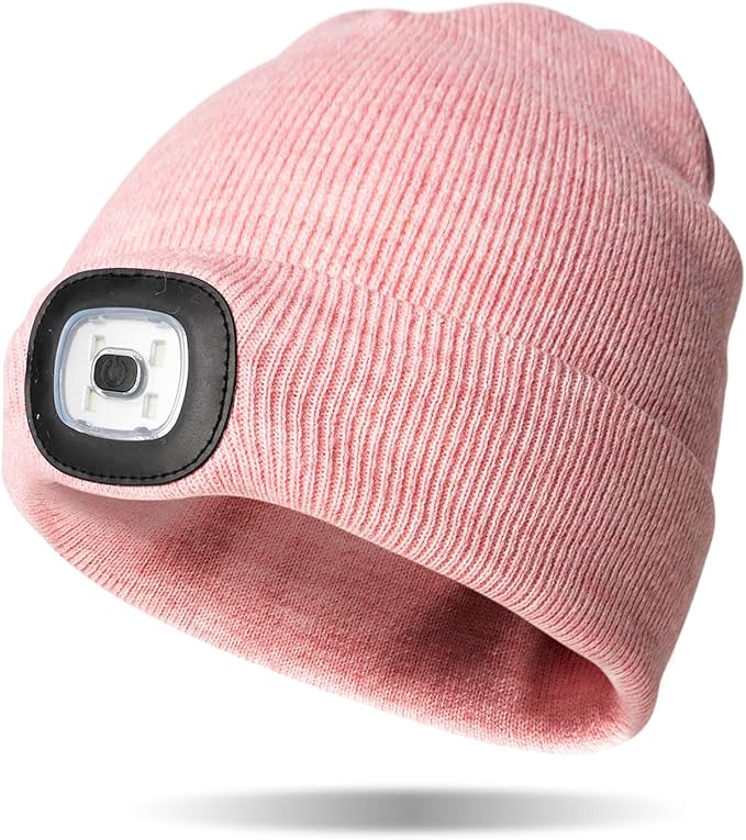Classic Rechargeable LED Warm Knit Beanie Head Light Hat Headlamp for Outdoor Activities