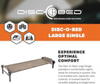 Disc-O-Bed Large Outdoor Modular 1 Person Single Camping Cot Portable Bed for Adults, Sleep Solution for Tents, Tan