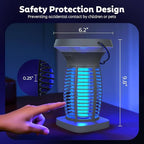 Solar Bug Zapper Outdoor, Mosquito Zapper Outdoor Waterproof Electric Fly Zapper Rechargeable Mosquito Killer with Solar Panel, 4200V Fly Trap Indoor for Home Backyard, Patio, Garden, Camping