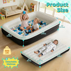Inflatable Toddler Travel Bed - Toddler Blow Up Mattress with Safety Sides - Kids Air Mattress with Electric Pump & Carry Bag - Lightweight Camping Portable Bed for Sleeping Outddor - 64inch