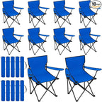 Huwena 10 Pack Folding Camping Chairs Bulk with Cupholder Carry Bags Lightweight Beach Chairs Collapsible Portable Outdoor Lawn Chair for Picnic, Camp, Outside