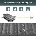 Elegear CumbreX Double Sleeping Pad for Camping, 4.7" Ultra-Thick Inflatable Camping Sleeping Pad 2 Person with Built-in Foot Pump, Portable Camping Sleeping Mat for Backpacking Hiking Tent, Gray Full