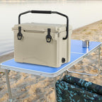 Goplus Hard Cooler, Insulated Ice Chest w/Portable Handles, Cup Holders, Ruler, Bottle Opener, 6 Day Ice Retention for Drink, Beverage, Camping, Fishing, Beach