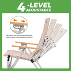 Folding Camping Chair Portable Chairs for Adults Adjustable High Back Outdoor Comfortable Chair with Storage Bag