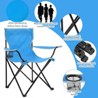 8 Pcs Folding Camping Chairs with Cupholder and Carry Bag Regular Size Portable Lightweight Lawn Chair with Mesh Side Pocket for Fishing Hiking Picnic Beach Outdoor Party (Classical)