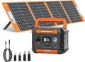 FF Flashfish 144.3Wh with Solar Panel 100W, Solar Generator 200W with AC/DC/USB/Type C/LED Lights, Backup Battery for Camping, Travel and Emergencies