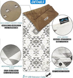 Heated Sleeping Bag pad, 3 Adjustable Temperature Levels, Operated by 5V/2A USB Power Supply (Bohemia, 76" x 24")
