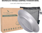 Boundless Voyage Ultralight Titanium Bowl Pan Plate Dish with Carry Bag Outdoor Camping Portable Tableware Cookware (Ti1112T (Shallow Bowl))