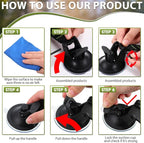 Maitys Heavy Duty Suction Cups with Hooks Tie Down Strong Suction Cup Anchor Car Camping Accessories Vacuum Outdoor Hanging Hooks for Car Boat Awning Camping Tent Trap
