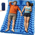 Sleeping Pad for Camping 2 Person, Double Camping Pad with Built-in Foot Pump and Pillow, Inflatable 4in Extra-Thick Ultralight Air Mattress for Backpacking, Hiking, Travel, Tent, Car, Gift