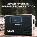 ICECO VL75ProD Dual Zone Fridge Freezer, 79Qt 12 Volt Refrigerator, Car Fridge Powered by SECOP, Portable Freezer with Reversible Lid, 0-50°F, AC/DC, For Car, Outdoor, Camping| With Battery+Cover