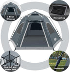 ADSMART Instant Tents for Camping 2/3/4/5 Person Tent Waterproof Easy Setup Sets Up Backpacking Tents with Carry Bag for Outdoor Hiking