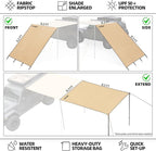 Awning Wall 8.2FT x 8.5FT Multi-Side Universal Awning Extension Waterproof Ripstop UV-Resistant for Windbreak & Sun Shade