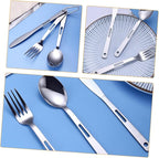 Yardwe 1set Camping Cutlery Portable Stainless Steel Utensils for Outdoor Activities and Lightweight Tableware for Bbq Picnic Hiking and Camping