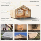 Inflatable Tents for Camping, Large Inflatable Camping Tent with Hand Pump, Easy Setup Tents for 2/4/6/8/10/12 People, Portable Glamping Tent