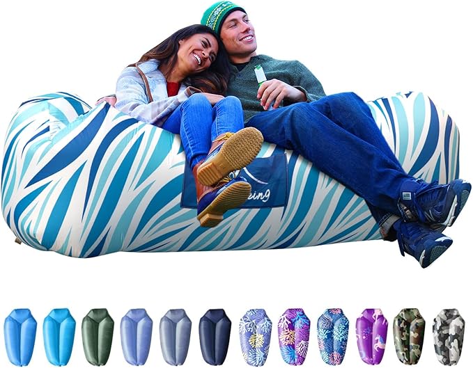 AlphaBeing Inflatable Lounger Beach Chair Accessories, Air Sofa Hammock Inflatable Couch for Camping Backyard Lakeside with Compression Sacks, Ideal Outdoor Gifts for Adults