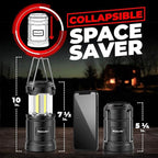 2 Pack Camping Lantern - Portable LED Battery Powered Lantern with Magnetic Base and Foldable Hook for Emergency Use or Campsites, Essential Hurricane Survival Kit | Batteries Included