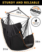 ADVOKAIR Hammock Chair Swing, Heavy-Duty Hanging Rope Swing Seat Supports 500 Lbs, Ideal for Outdoor Patio, Backyard, Porch, Deck & Indoor Bedroom Use