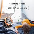 Solar Camping Fan with Light-10000mAh Rechargeable Portable, 6 Speeds, Digital Display, Timer, 120° Oscillation, Cordless Battery Powered Fan for Home Outdoor Tent Travel BBQ Fishing (Orange)