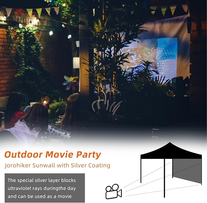 Joramoy Instant Canopy Sidewall 10×10 for Pop Up Tent, Waterproof Sunwall for Straight Leg Canopy with UV Protection, 1 Pack Side Panels Only(10×10, Blue)