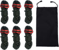 6 Pack Reflective Guyline Tent Rope with Aluminum Adjuster, Tent Kit for Camping Tent & Hiking Accessories - 4mm Thick and 4 Metre Length