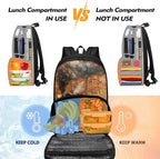 Hiking Daypack Cooler Backpack for Kids & Adults Scratches-Proof Insulated Cooler Lunch Backpack School Bookbag Meal Bag for School Travel Picnic, Thanksgiving Gift, Tain Maple Leaves