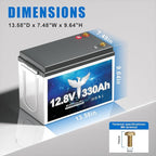 12V 330Ah Lithium LiFePO4 Battery, 200A BMS Rechargeable Lithium Iron Phosphate Battery, Up to 15000 Cycles, 4224Wh-Higher Energy Density, Perfect for Solar Energy Storage, Backup Power, RV, Camping