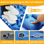 Double Sleeping Pad for Camping, 4in Extra-Thick with Built-in Foot Pump & Pillow, Compact 2 Person Ultralight Camp Air Mattress for Backpacking, Hiking, Tent, Car, Travel, Gift