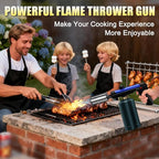 Torch Gun with One-Touch Max Fire, Safety Lock, Blow Torch Gun for BBQ, Grill, Charcoal Lighter, Cooking Flamethrower (Tank Not Included)