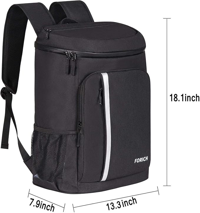 FORICH Backpack Cooler Leakproof Insulated Waterproof Backpack Cooler Bag, Lightweight Soft Beach Cooler Backpack for Men Women to Work Lunch Picnics Camping Hiking, 30 Cans